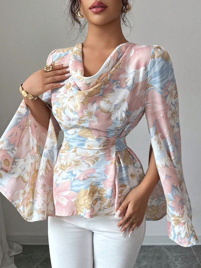 Tie-waist women's blouse
