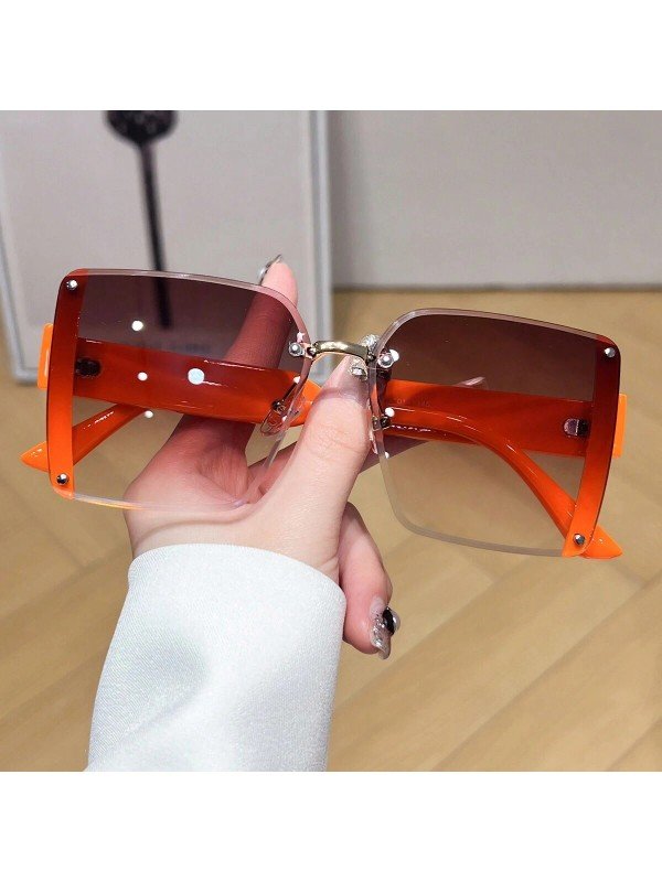 Oversized frameless Y2K sunglasses