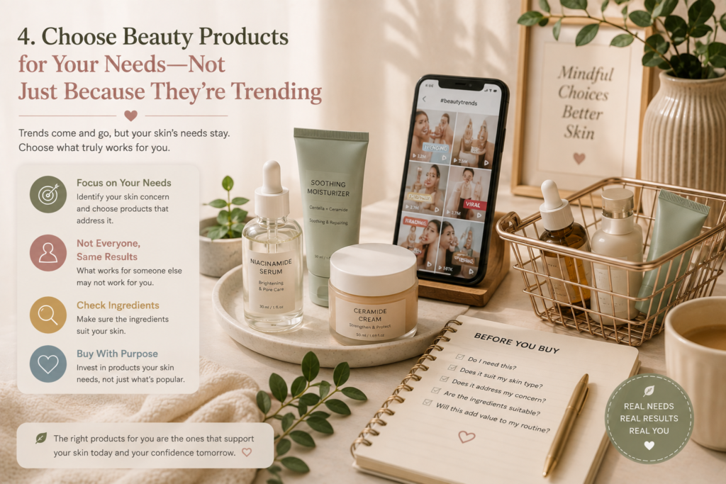 Choose beauty products for your needs instead of following every trend